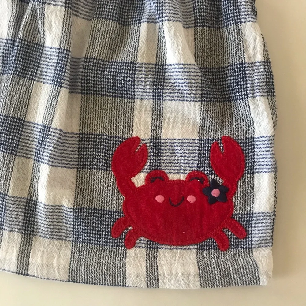 Carter’s 3 Months Baby Girl Crab Top & Short Set Clothes Plaid